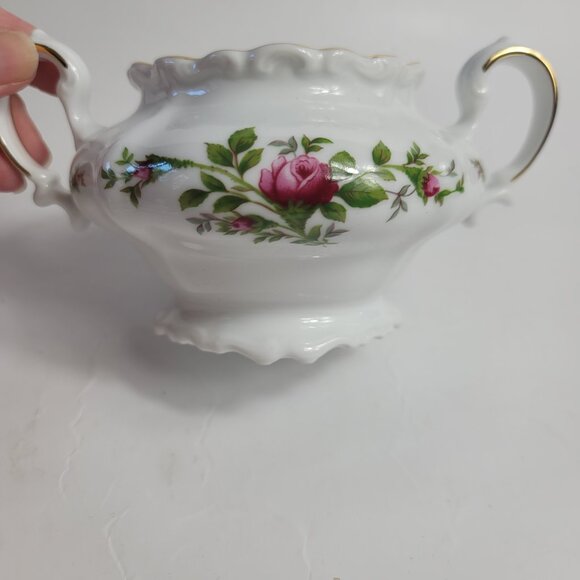 Traditions China Johann Haviland Moss Rose Sugar Bowl White with Pink Roses - Picture 14 of 16